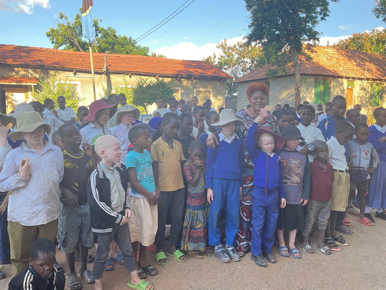 Foundation leader with school children